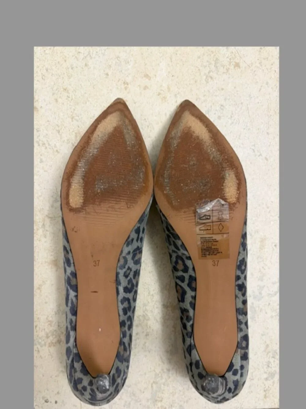 H&M Women's Animal Print Heels US6 Eur37 Gray Black Pumps Faux Suede Pointed